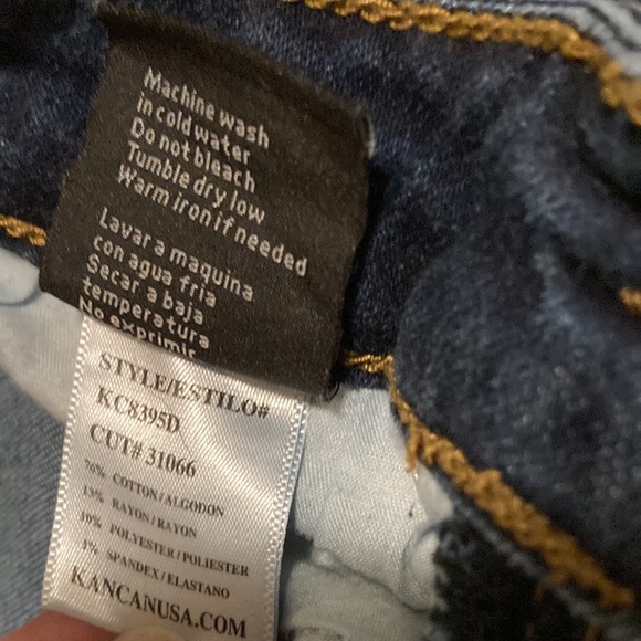 2 for $35 KanCan Jeans Mid Rise Ankle Distressed Skinny Jeans Women’s Size 0 - Picture 6 of 16
